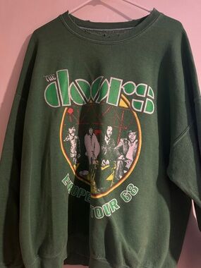 Dark Green Graphic Crewneck Sweatshirt - The Doors Inspired
